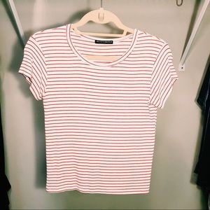 Brandy Melville Red and White Striped Shirt